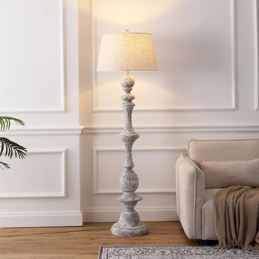 JONATHAN Y Taylor Candlestick Floor Lamp 67", Gray Wash