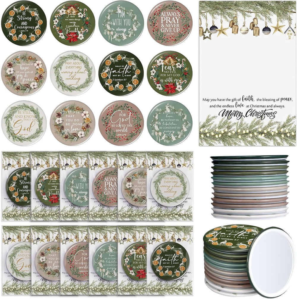Thyle 72 Sets Christmas Christian Gifts Bulk Bible Verse Compact Mirrors