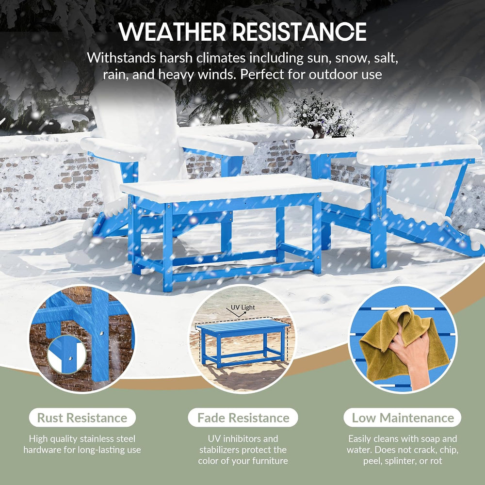 WestinTrends Malibu Outdoor Poly Coffee Table, 35.25" x 17.5", Paci...