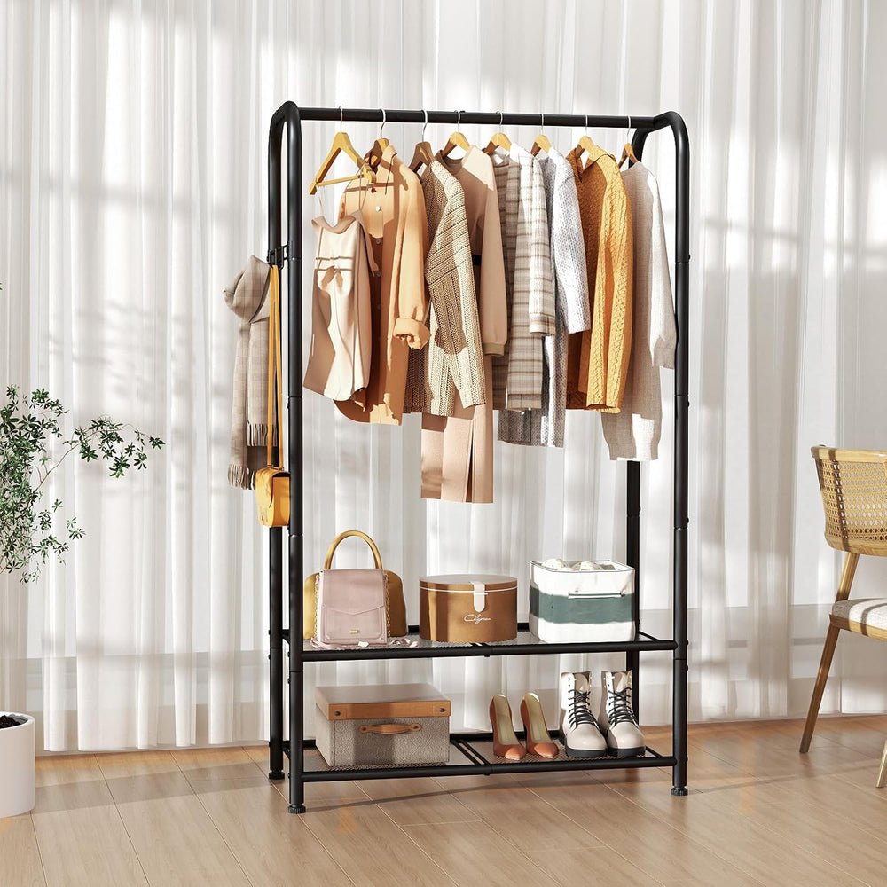 SINGAYE Wardrobe Standing Closet Clothing Rack With Shelf Hanging Clothes