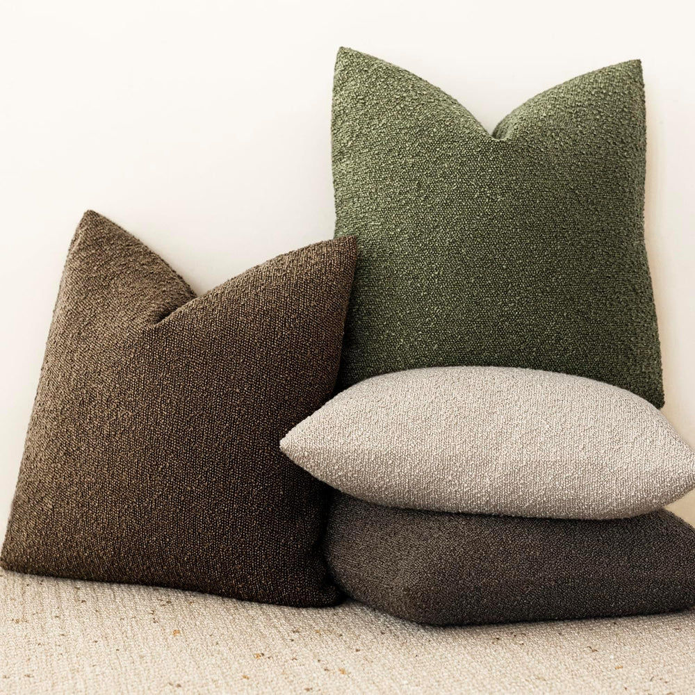 Foindtower Decorative Textured Boucle Throw Pillow Covers 26x26 Chocolate