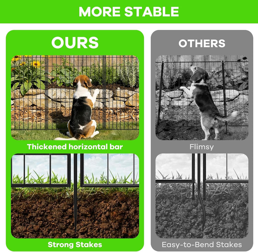 Garvee Garden Fence, 40in(H) x 23.6ft 10 Pack Garden Fencing Animal Barrier