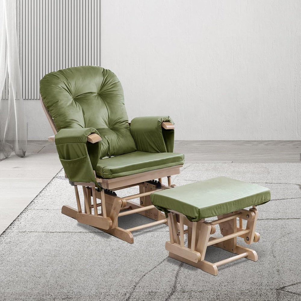 5PCS Glider Rocker Replacement Cushions Set with Ottoman Cushion