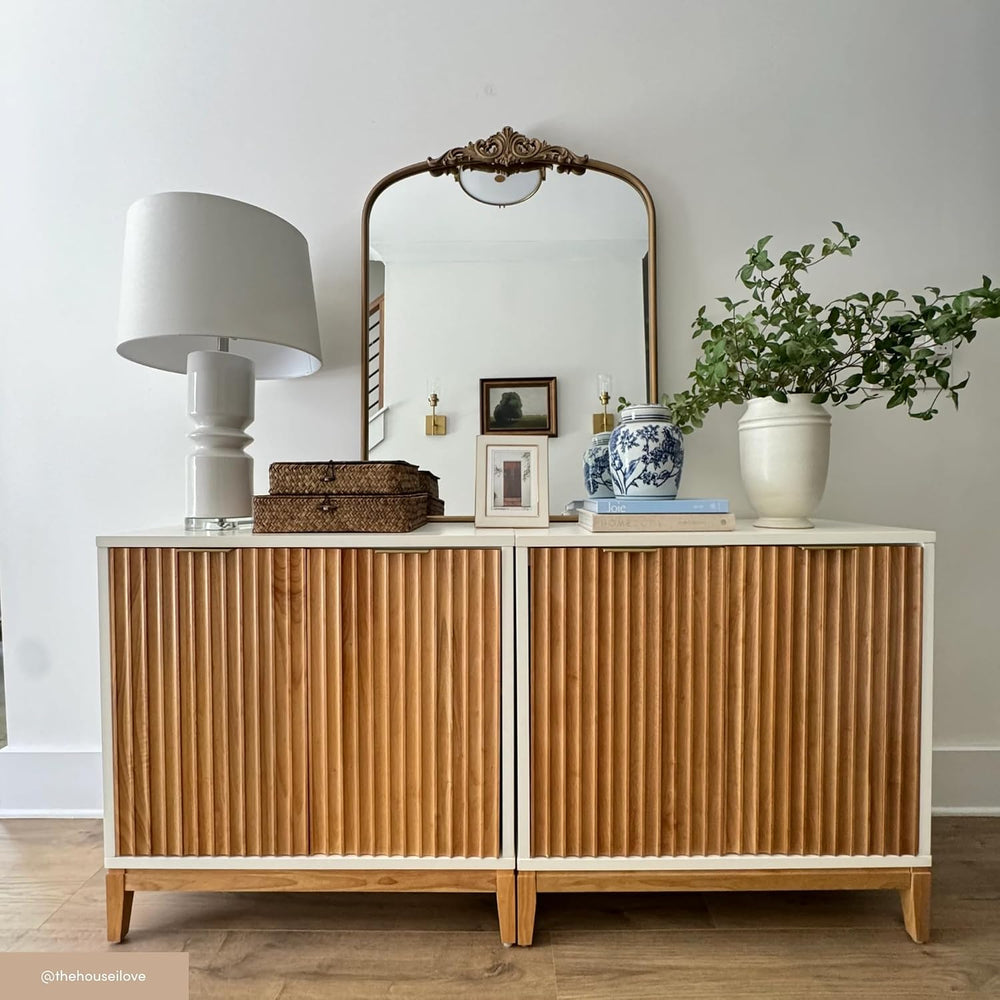 Nathan James Jasper Modern Sideboard, Kitchen Storage Cabinet with Fluted Doo...