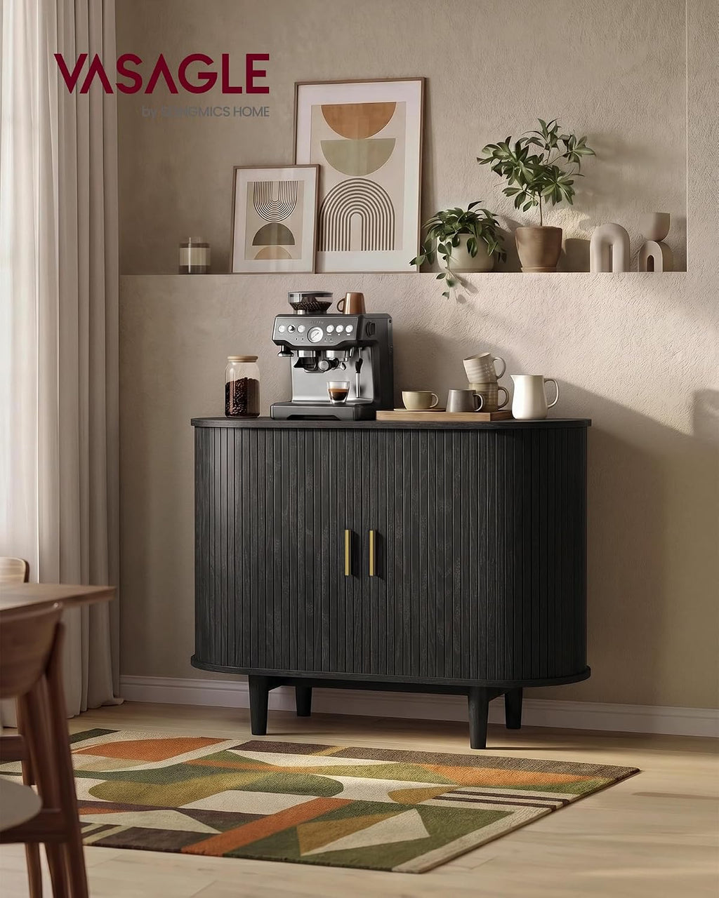 VASAGLE Storage Cabinet, Sideboard with Adjustable Shelves