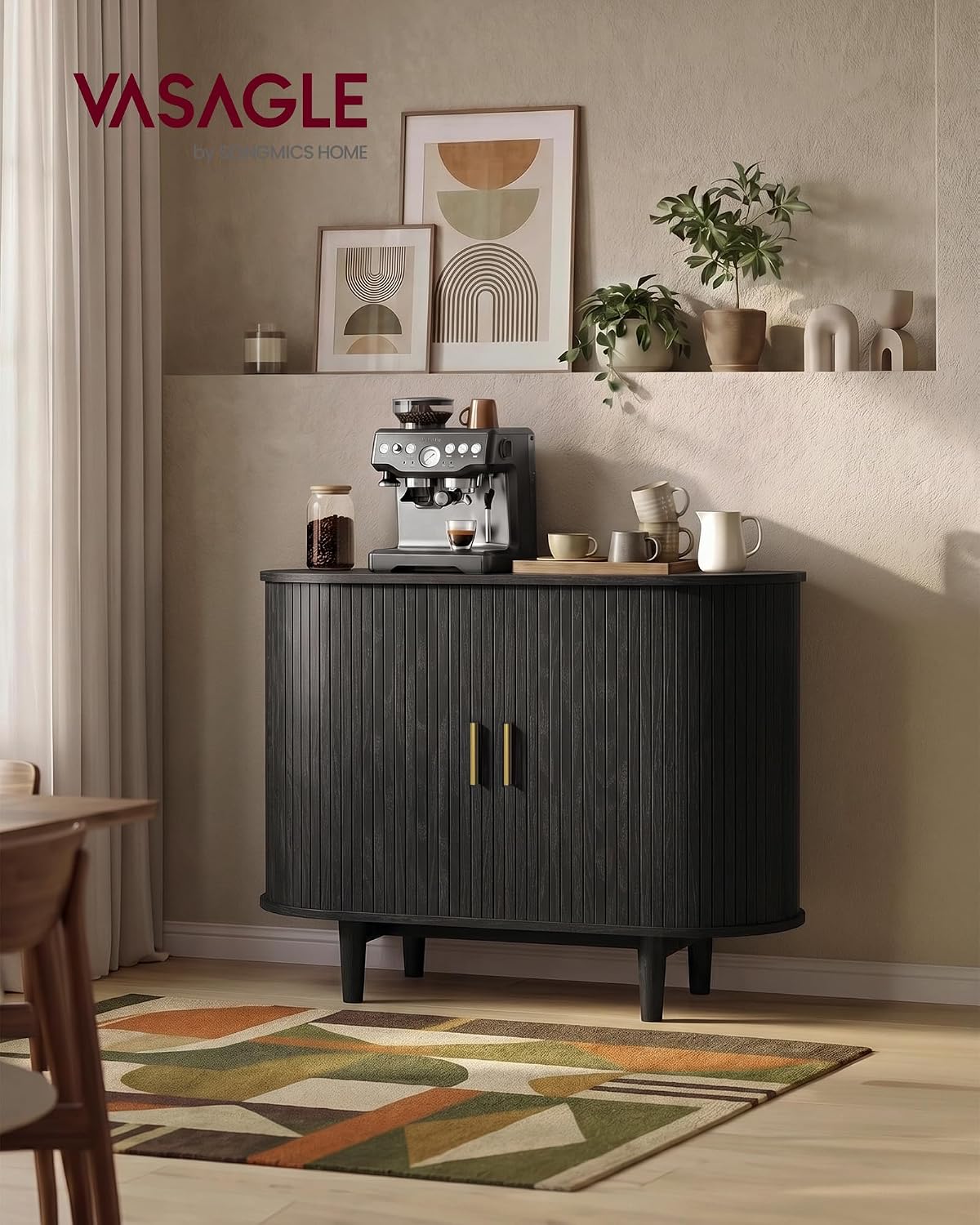 VASAGLE Storage Cabinet, Sideboard with Adjustable Shelves