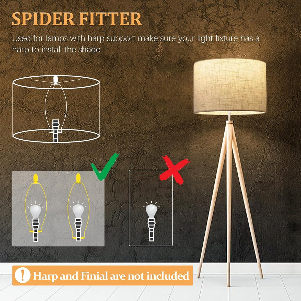 Beige Lamp Shades Set of 4 for Table Lamps, Drum Lampshades for Floor Lamps, ...