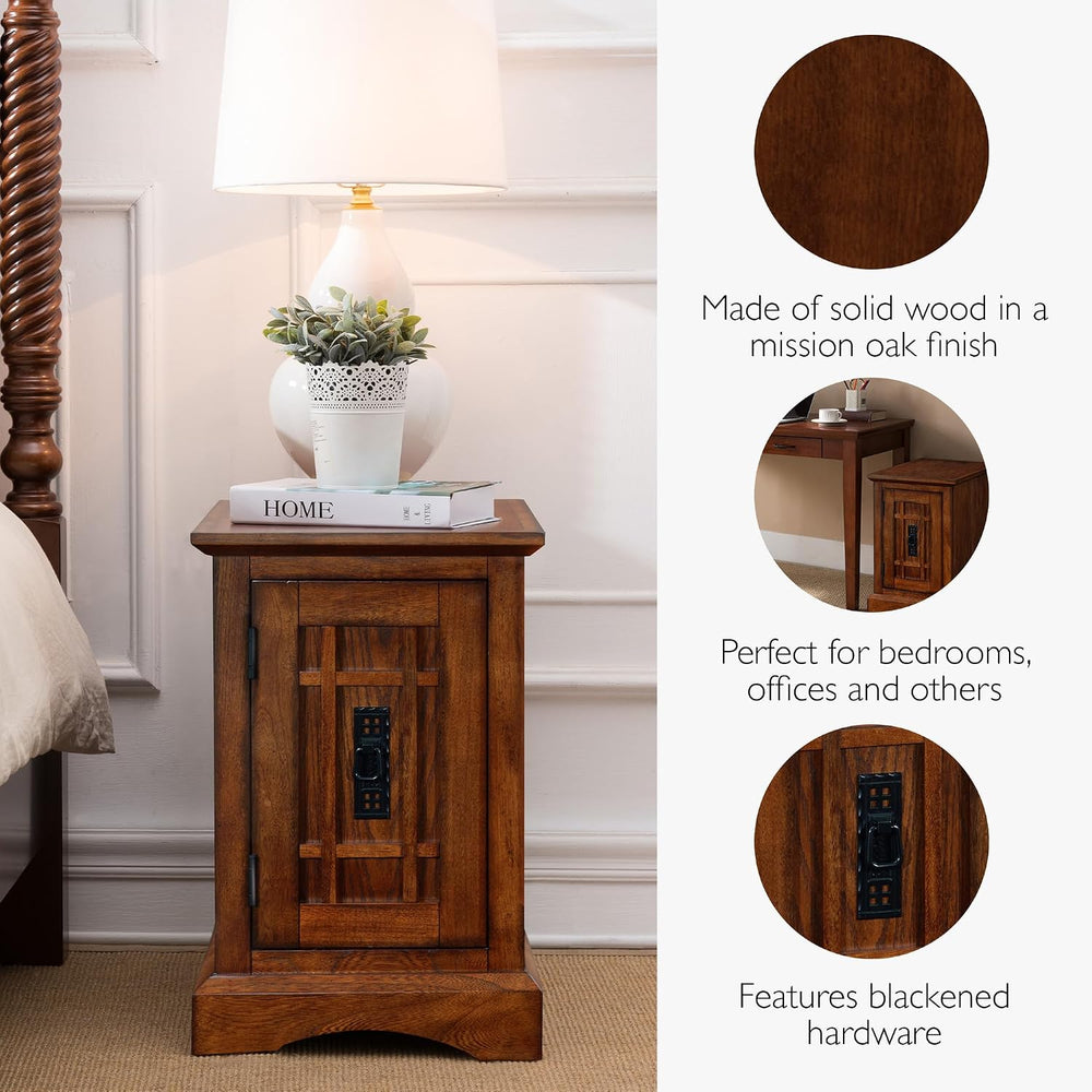 Leick Home Mission Cabinet End Table, 15", Mission Oak