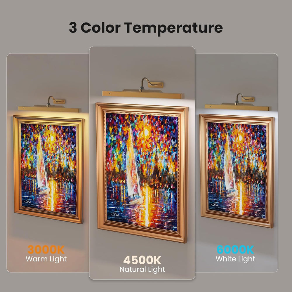 Picture Light Battery Rechargeable, 3Pack Picture Light for Wall with Remote,...