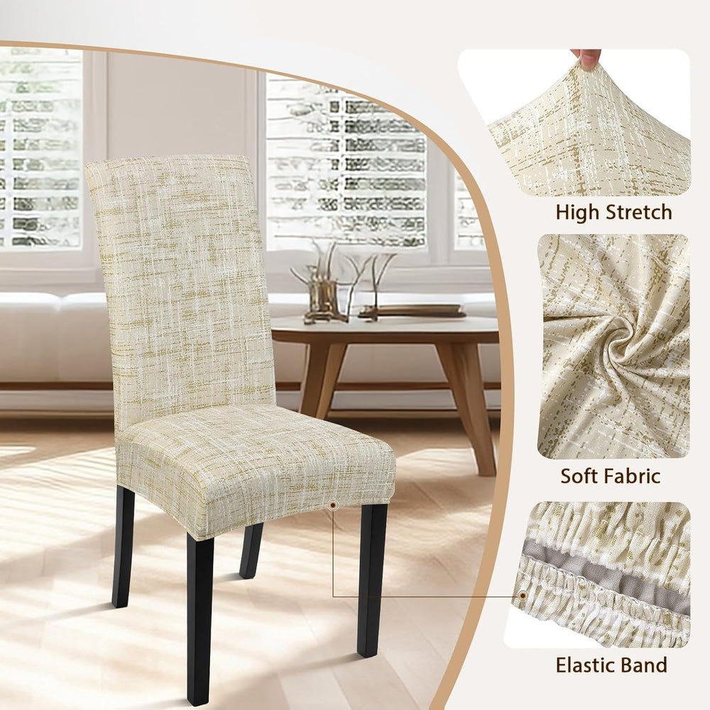 SearchI Dining Room Chair Covers Set of 8, Stretch Printed Parsons Chair Slip...