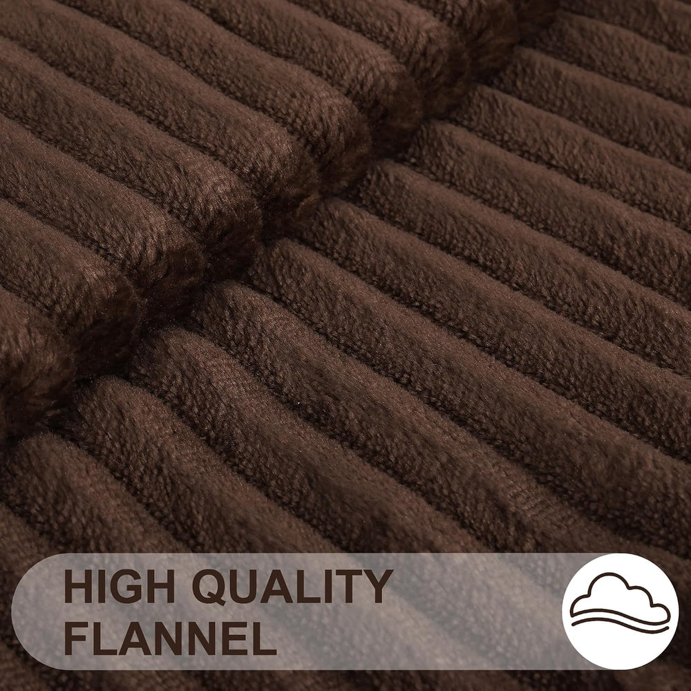 Simmore Fall Soft Brown Flannel Throw Pillow Covers 26X26 Set of 2