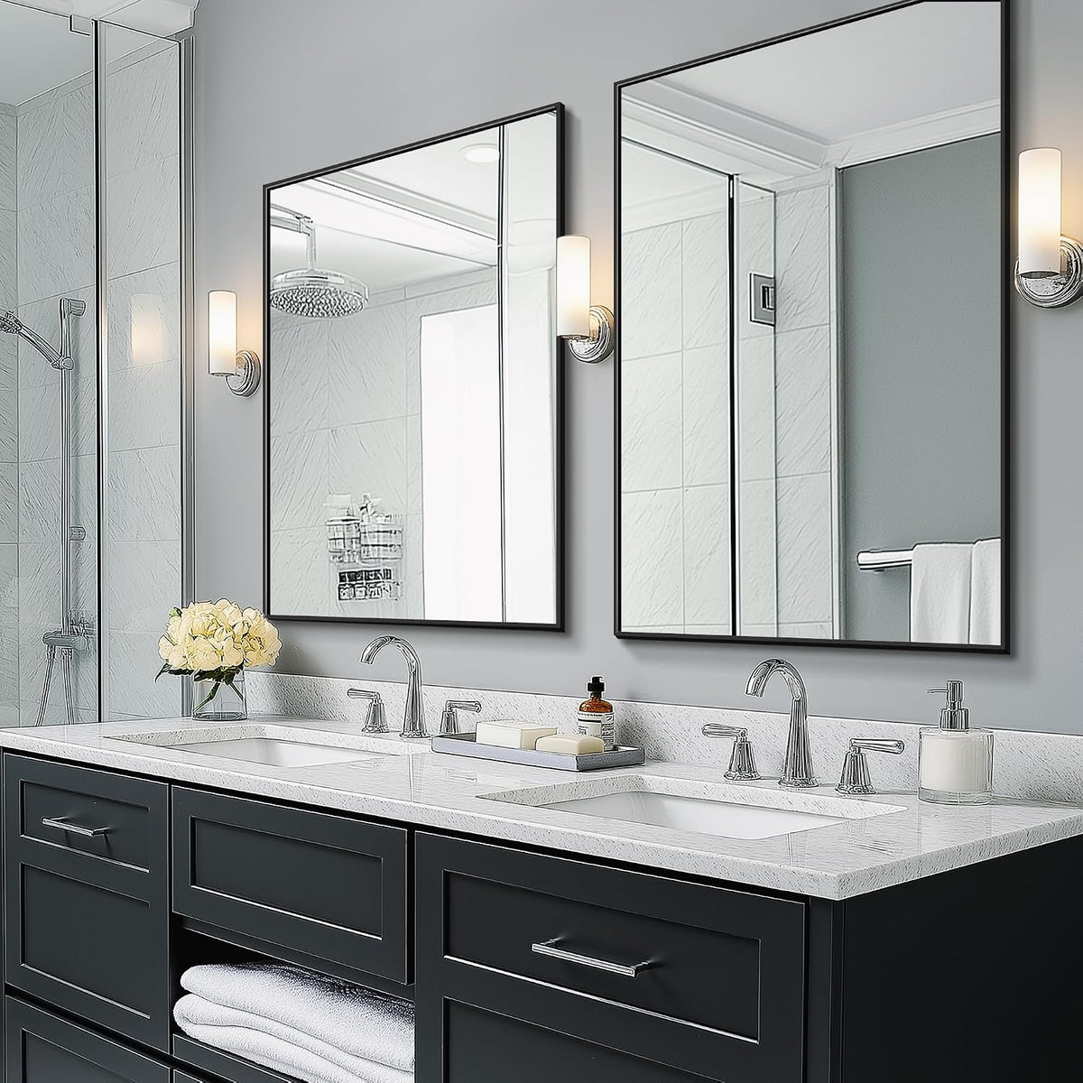 Bathroom Vanity Mirror for Wall 2Pack 36"x24" Bathroom Mirror for Over Sink