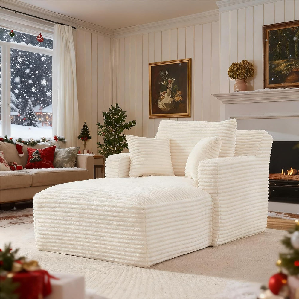 65.4" Chaise Lounge Chair Indoor, Oversized Boneless Couch