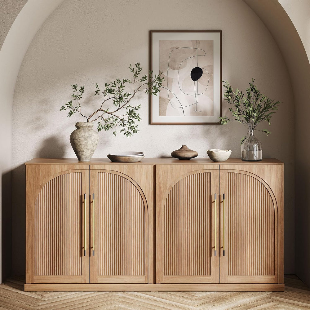 BELLEZE Jagger 65" Sideboard Buffet Cabinet - Camel
