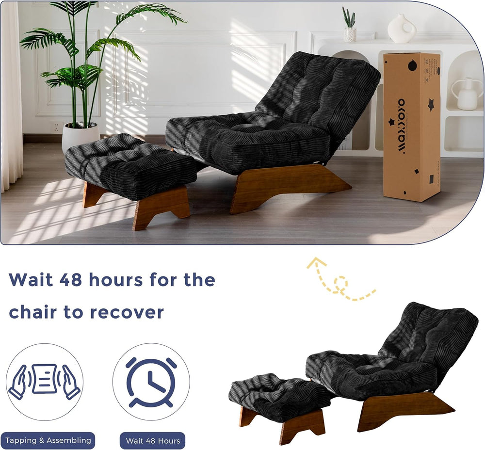 MAXYOYO Accent Chair with Ottoman, Lounge Chair with Adjustable Backrest