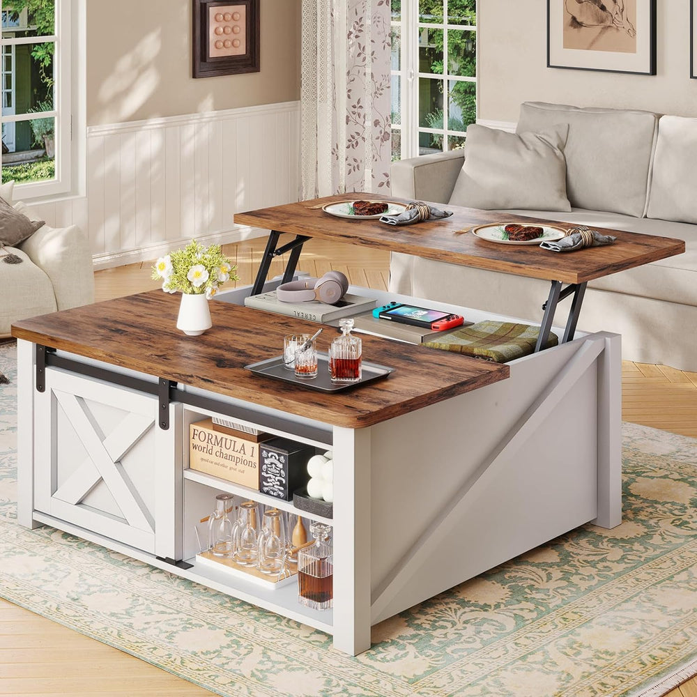 SEDETA 31.5" Lift Top Coffee Table with Storage, Square Coffee Tables fo...
