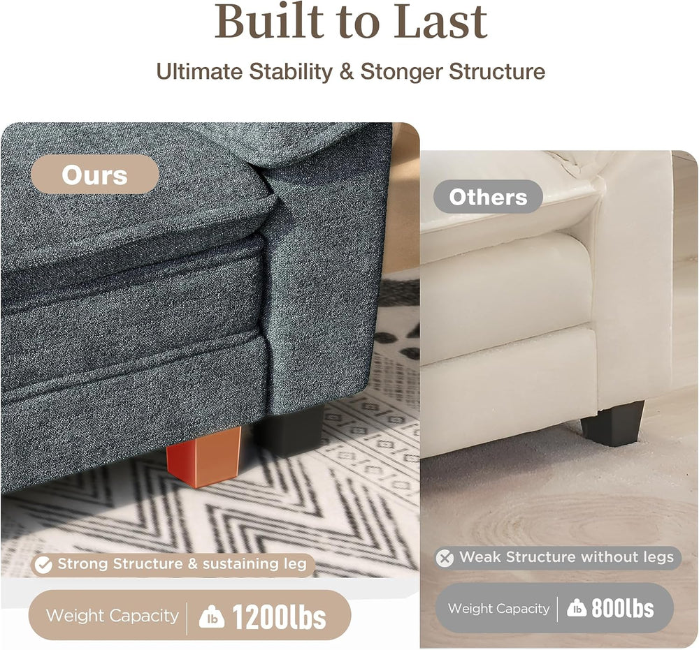 SUNSHINE VALLEY Modular Chaise Lounge Chair - Armchair Sofa with Ottoman
