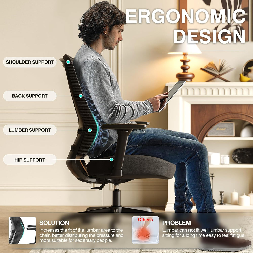 ELABEST Ergonomic Mesh Office Chair,Comfy Computer Desk Chair- BIFMA 5.1 Cert...