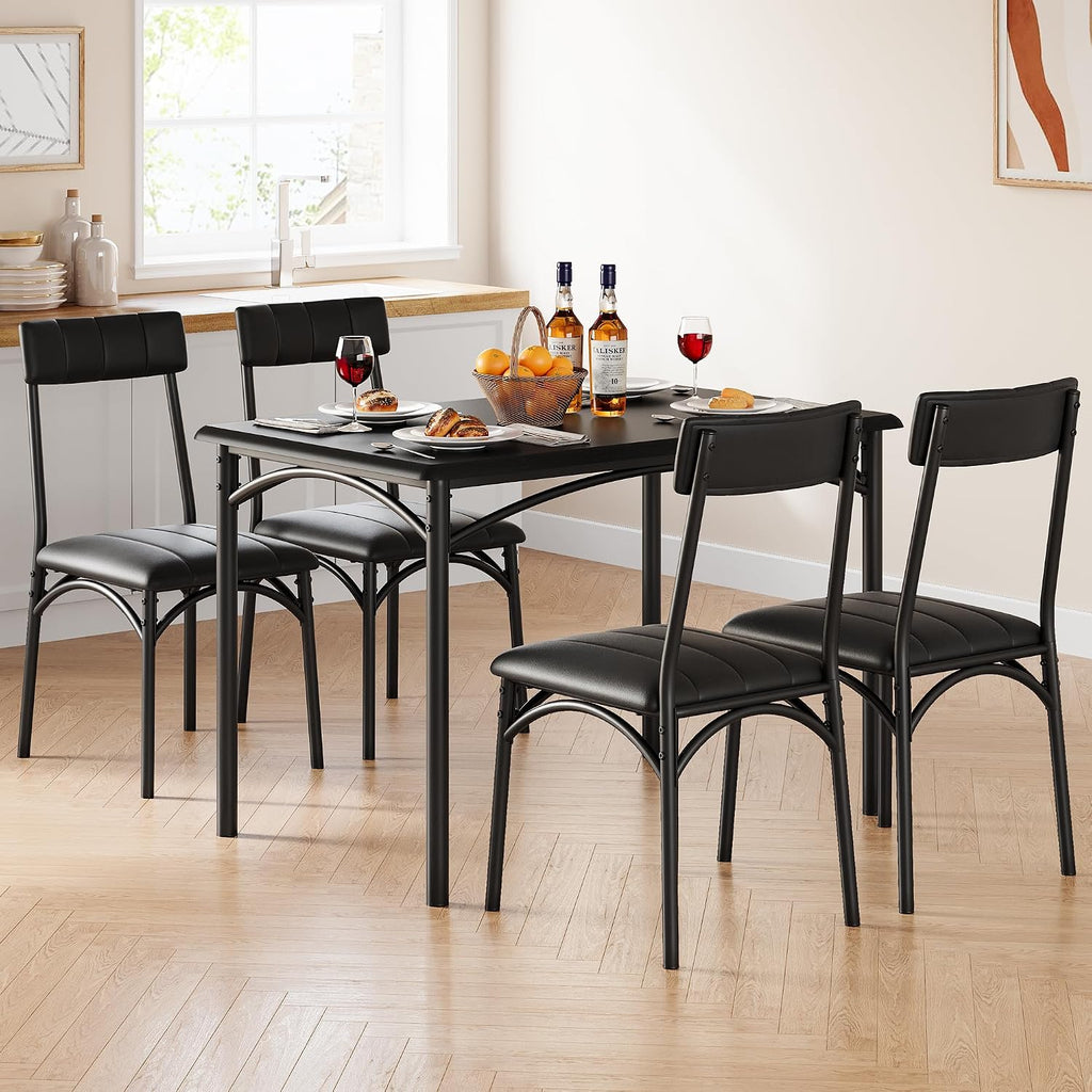 amyove kitchen table and chairs for 4, dining, close-up detail