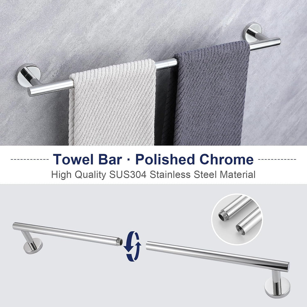 Lairuier Bathroom Hardware Set Polished Chrome Towel Holder Set Wall Mount