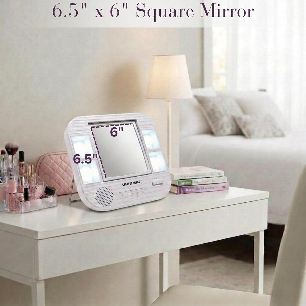 JERDON Lighted Makeup Mirror with 5X Magnification - White - J1025