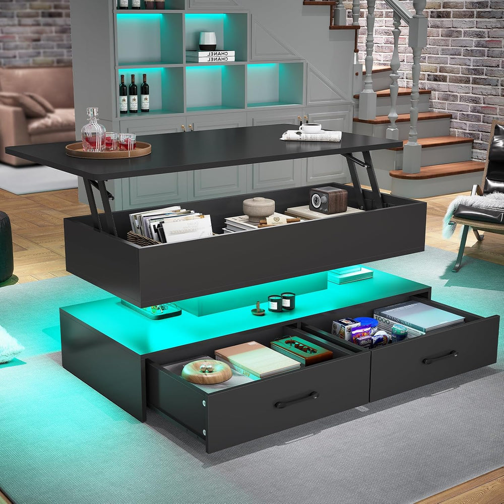 SEDETA 40" Lift Top Coffee Table with 2 Drawers Storage for Living Room