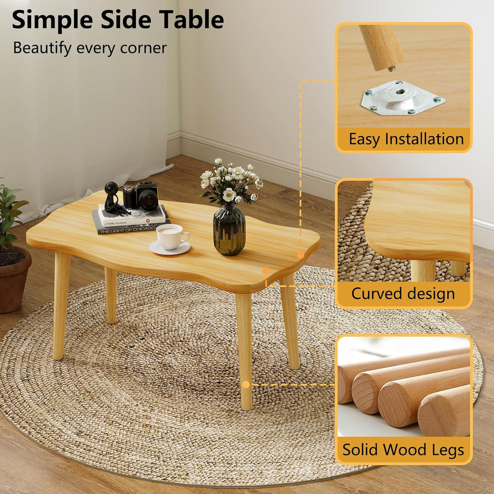 Cookie Coffee Table for Living room, Natural, 19.7"D x 31.5"W x 16&...