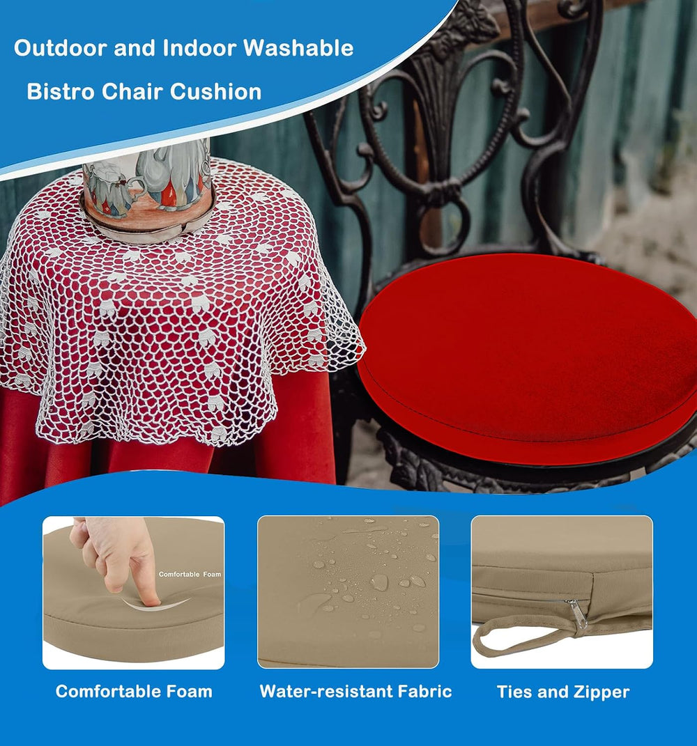 Loveboat Outdoor Bistro Chair Cushion Water Resistant Round Bar Stool Cushion...