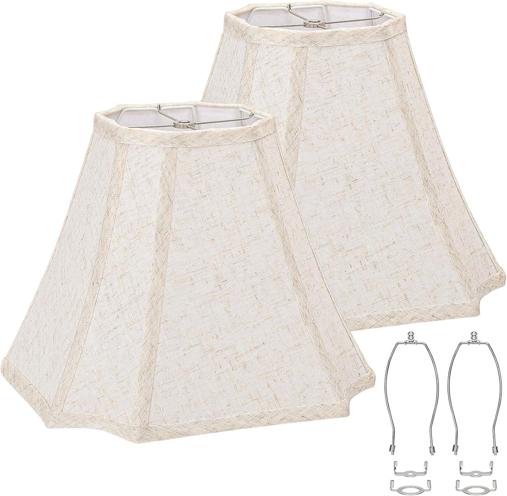 Square Cut Corner Bell Lamp Shades Set of 2, 6.5" x 13"x 10.5"...