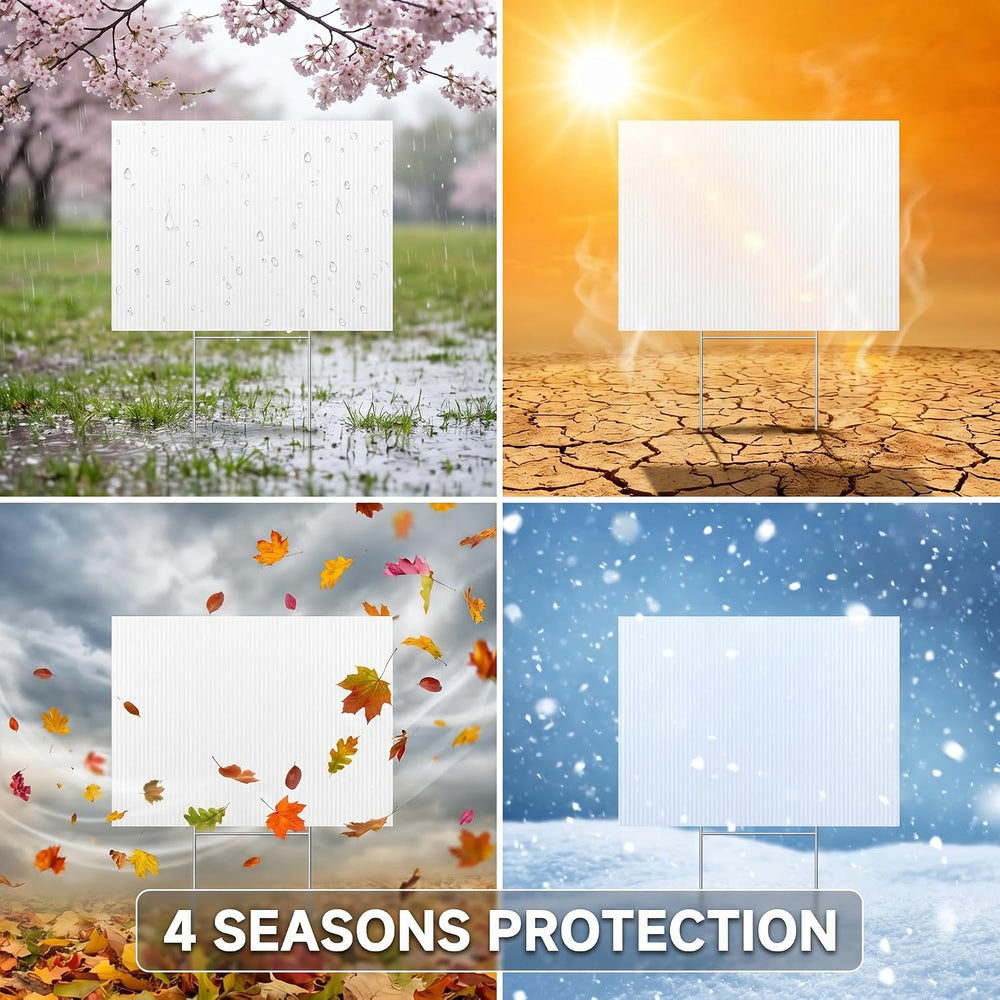 20 Pack Large Blank Yard Signs with 18 x 24", Corrugated Plastic Board f...
