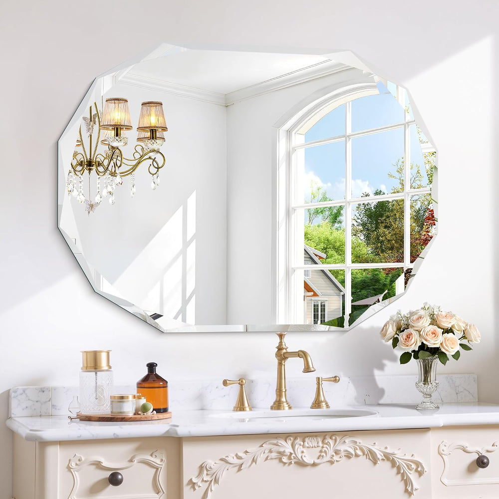 GLASHOM Frameless Mirrors for Bathroom 30x40 inch