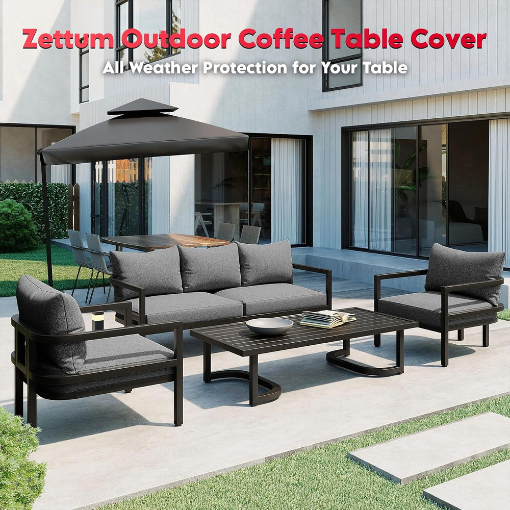 Zettum Outdoor Coffee Table Cover – Coffee Table Cover Rectangle Waterproof &...