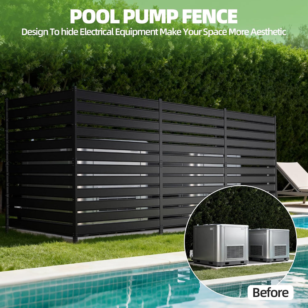 Privacy Fence Screen for AC & Trash, 48" H × 38" W（2P） Metal No...