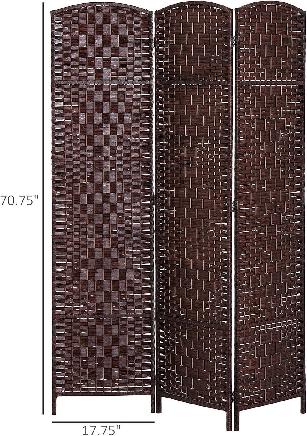 HOMCOM Room Divider 3-Panel, 6FT-Tall Folding Privacy Screen, Brown