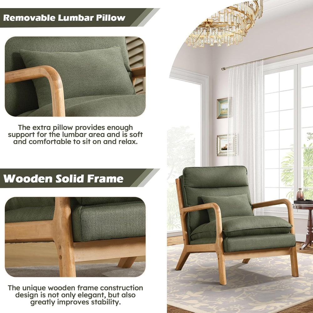 IOMOR Mid Century Modern Accent Chair, Upholstered Lounge Armchair with Plump...