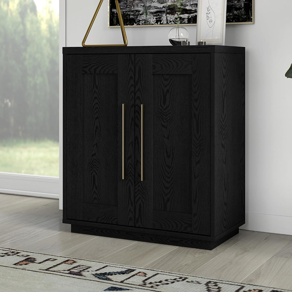 Henn&Hart 28" Accent Cabinet, Sideboard Buffet, Natural Black