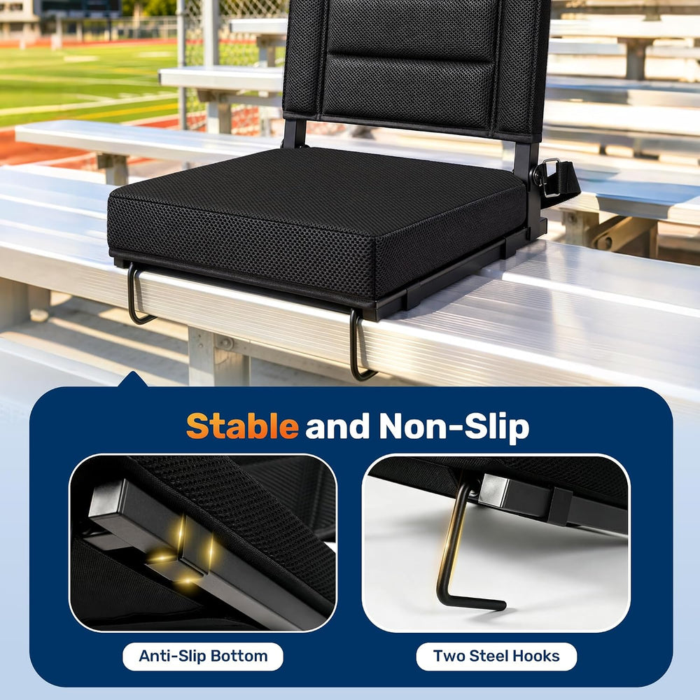 Stadium Seats for Bleachers, Bleacher Chairs with Back Support and Cushion
