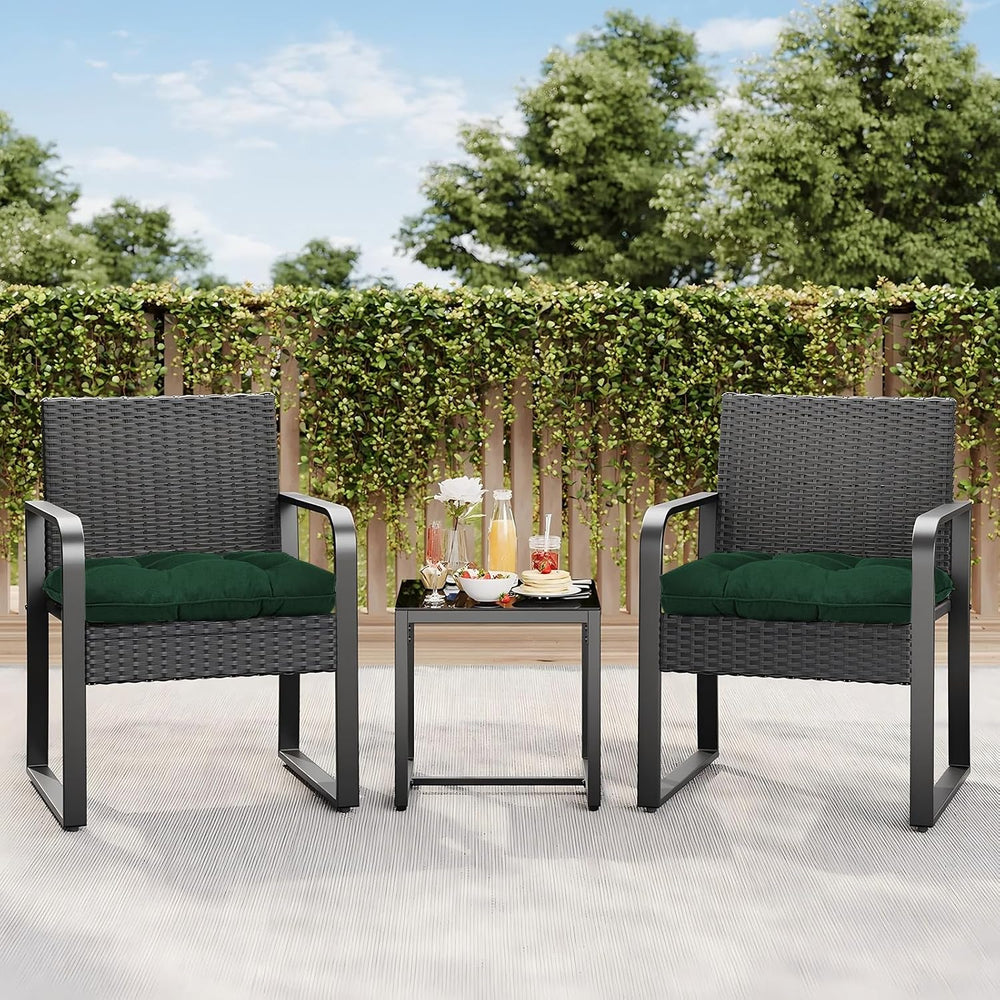 19x19 Outdoor Chair Cushions Set of 4, Tufted Wicker Patio Furniture Cushions...