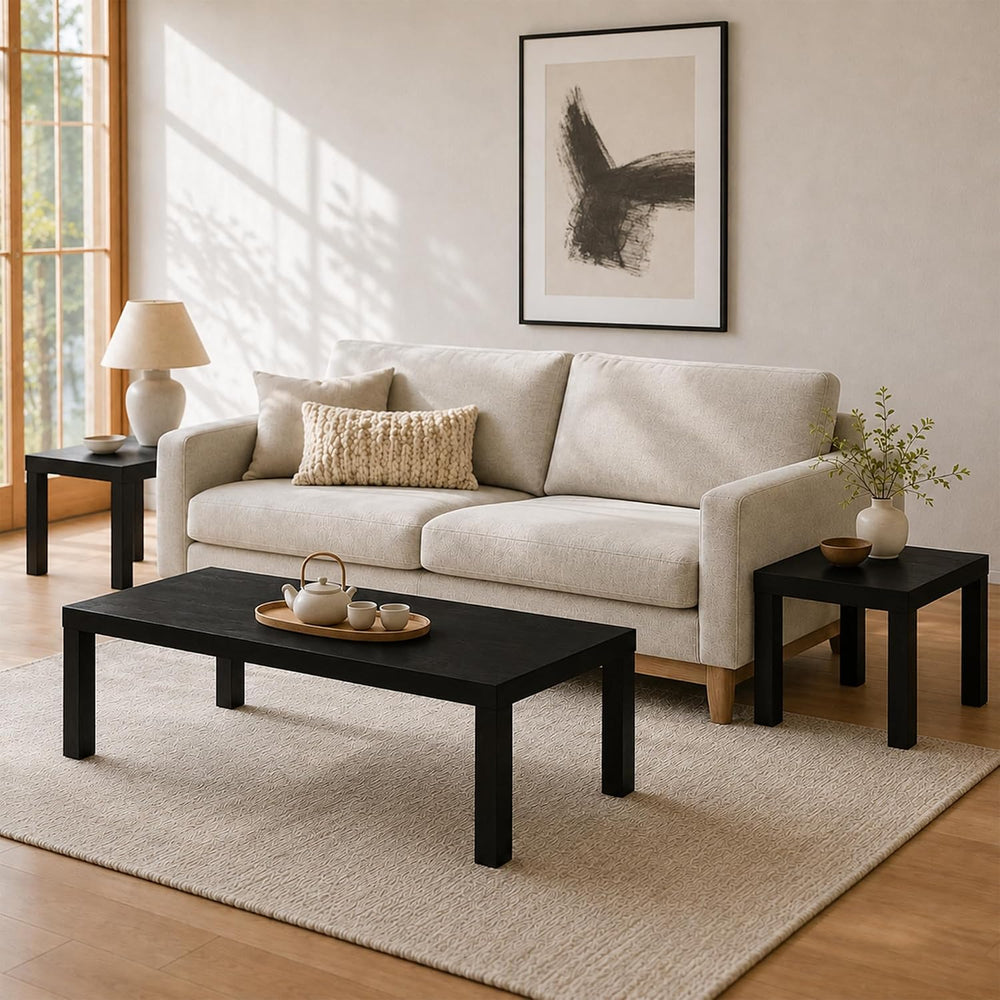 1.8 Thick Tabletop Square Modern End Table, Toolless Assembly Bedside Table, ...