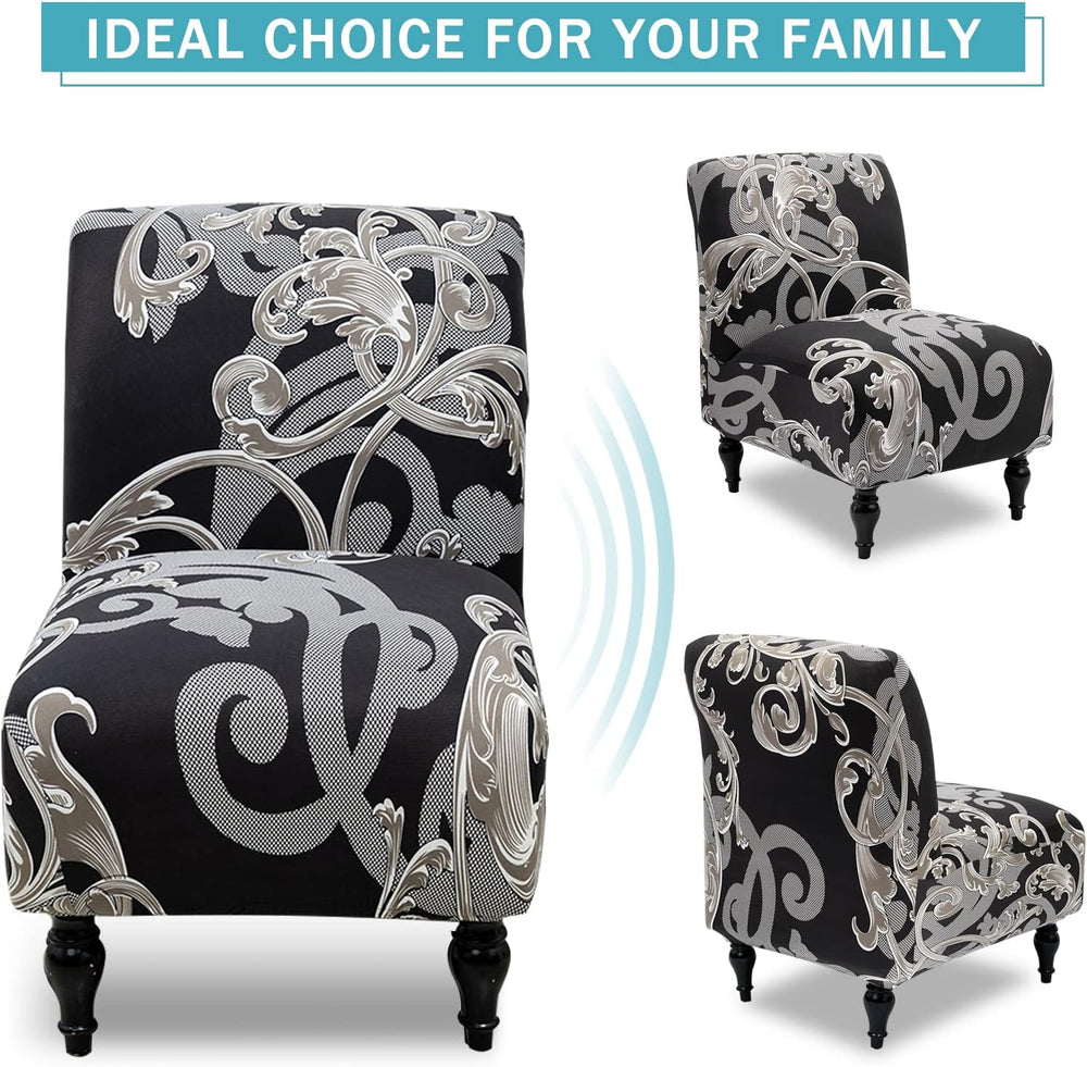 Iauddy Armless Accent Slipper Chair Cover Slipcover,Stretch Spandex Removable...