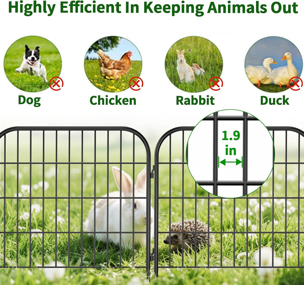 AMAGABELI 10 Panels 24 in(H) X 22 ft(L) Decorative Garden Fence Gate,No Dig D...