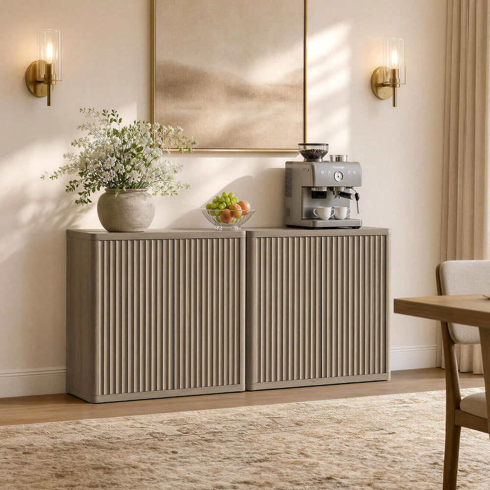 SICOTAS Buffet Cabinet with Storage 34.6" Sideboard Accent Modern Creden...