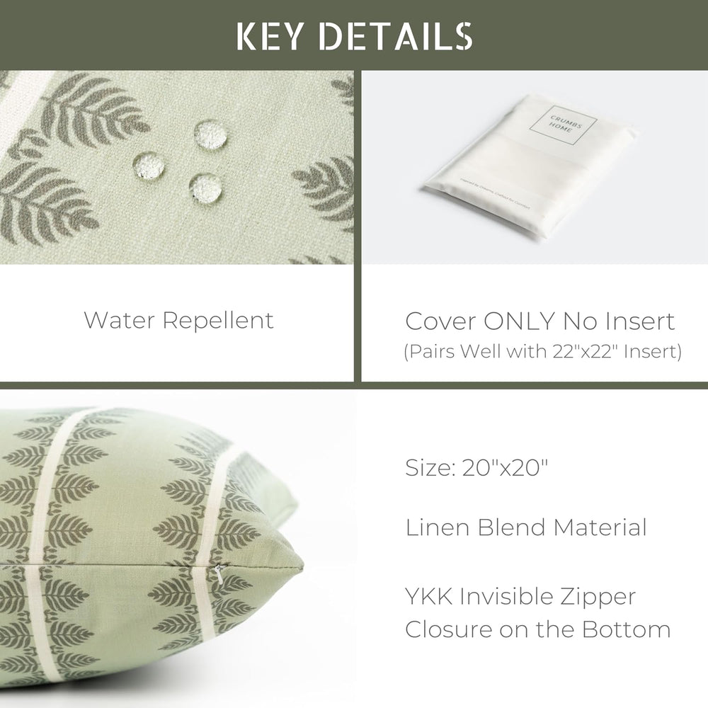Crumbs Home California Casual Coastal Indoor Outdoor Throw Pillow Cover, 20&q...