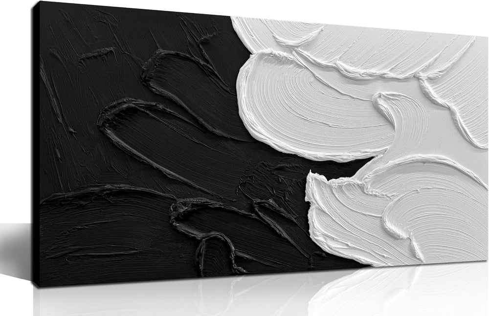 MXUNYZ Black and White Abstract Canvas Wall Art for Bedroom 40x20 Inch