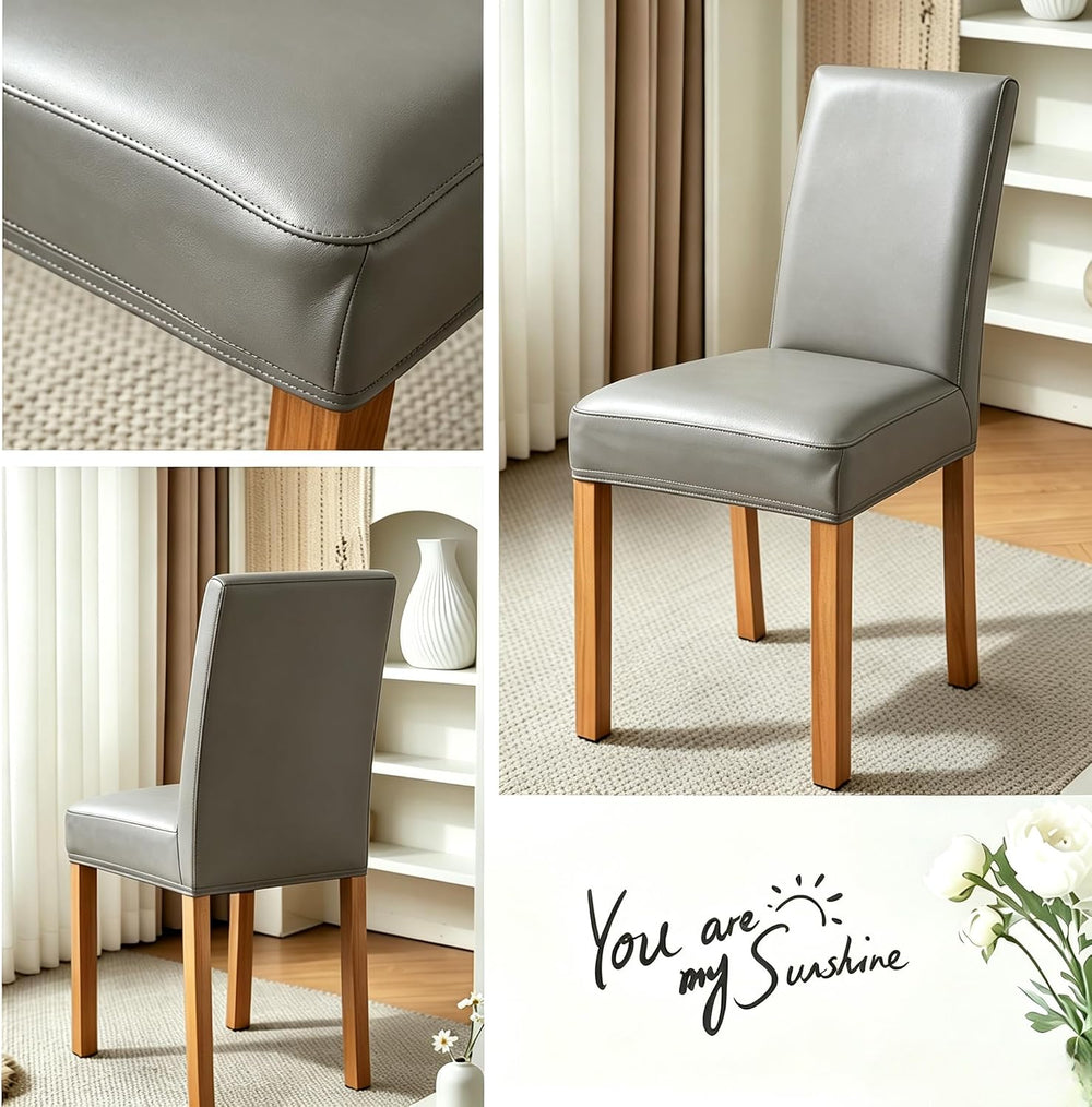 Waterproof Full Chair Covers for Dining Chairs Set of 6, Gray