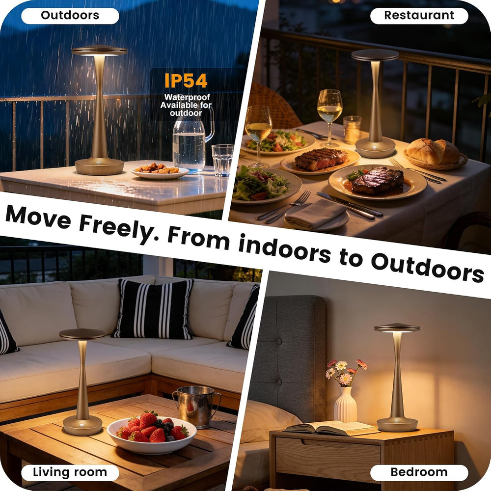 LED Cordless Table Lamp Rechargeable,Battery Powered Outdoor Lights
