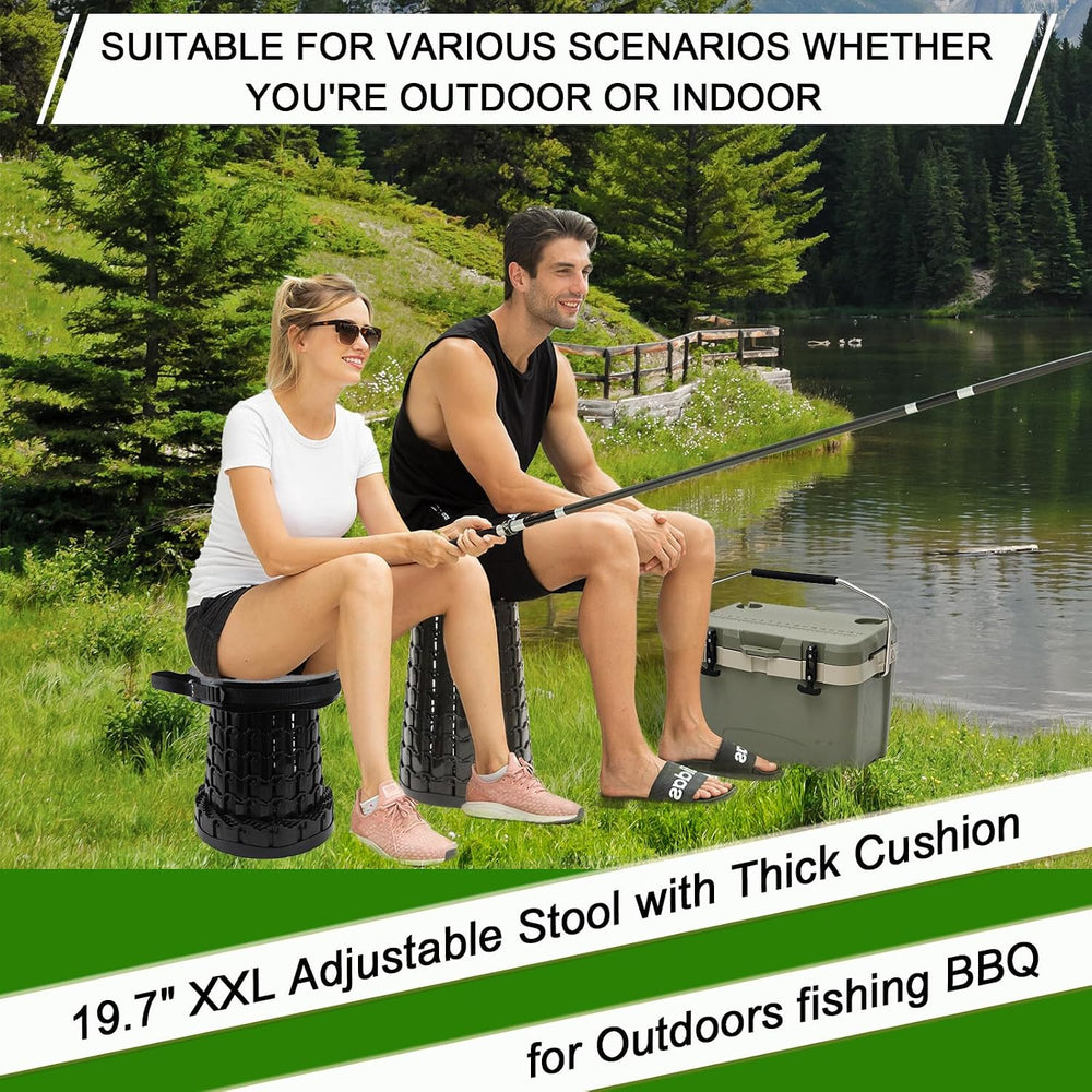 2026 Upgraded XXL Collapsible Stool with Thick Cushion,19.7"H-11.8"...