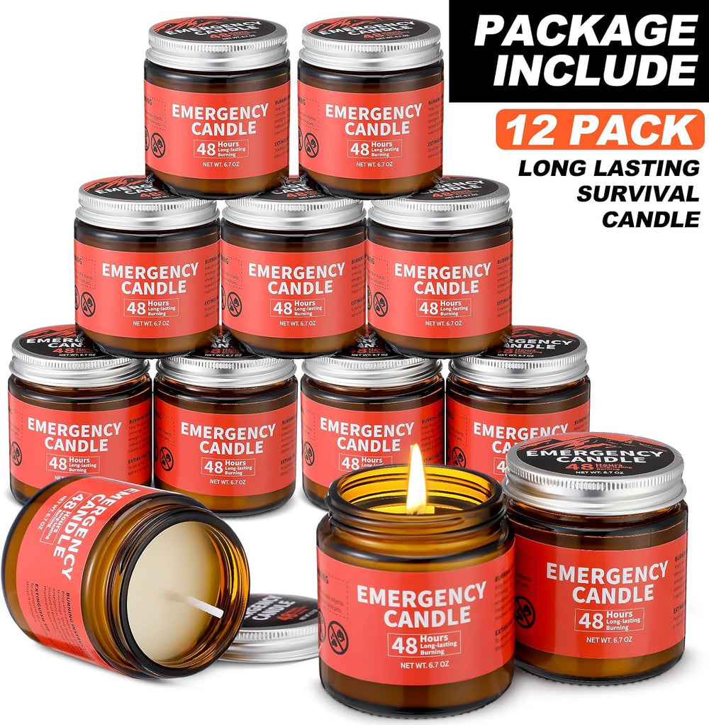 Chuarry 12 Pack Emergency Candles Long Burning 48 Hours Power Outage
