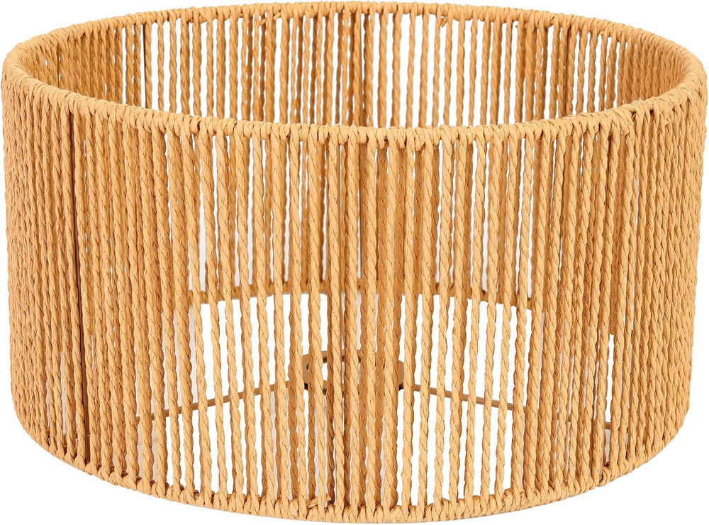 Natural Handwoven Rattan Boho Wicker Lamp Shade Replacement, 1-5/8" Fitter