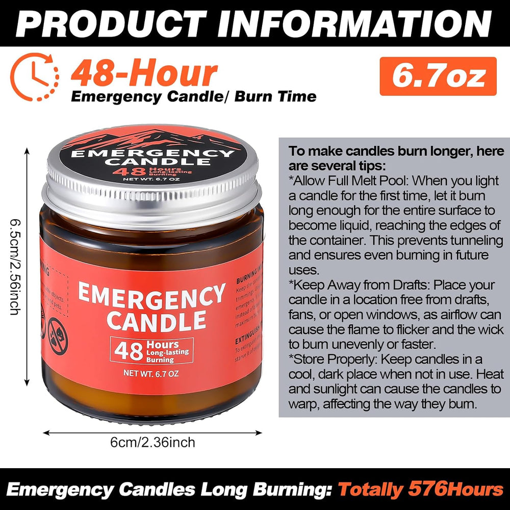 Chuarry 12 Pack Emergency Candles Long Burning 48 Hours Power Outage